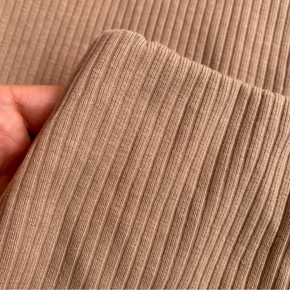 🍂 ZARA TAN RIBBED HIGH WAIST MAXI SKIRT! - Picture 7 of 11